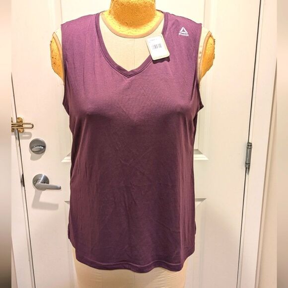 $5 Item! NWT Reebok 2X Supreme Tee Speedwick Purple Sleeveless Workout Top - Picture 1 of 9